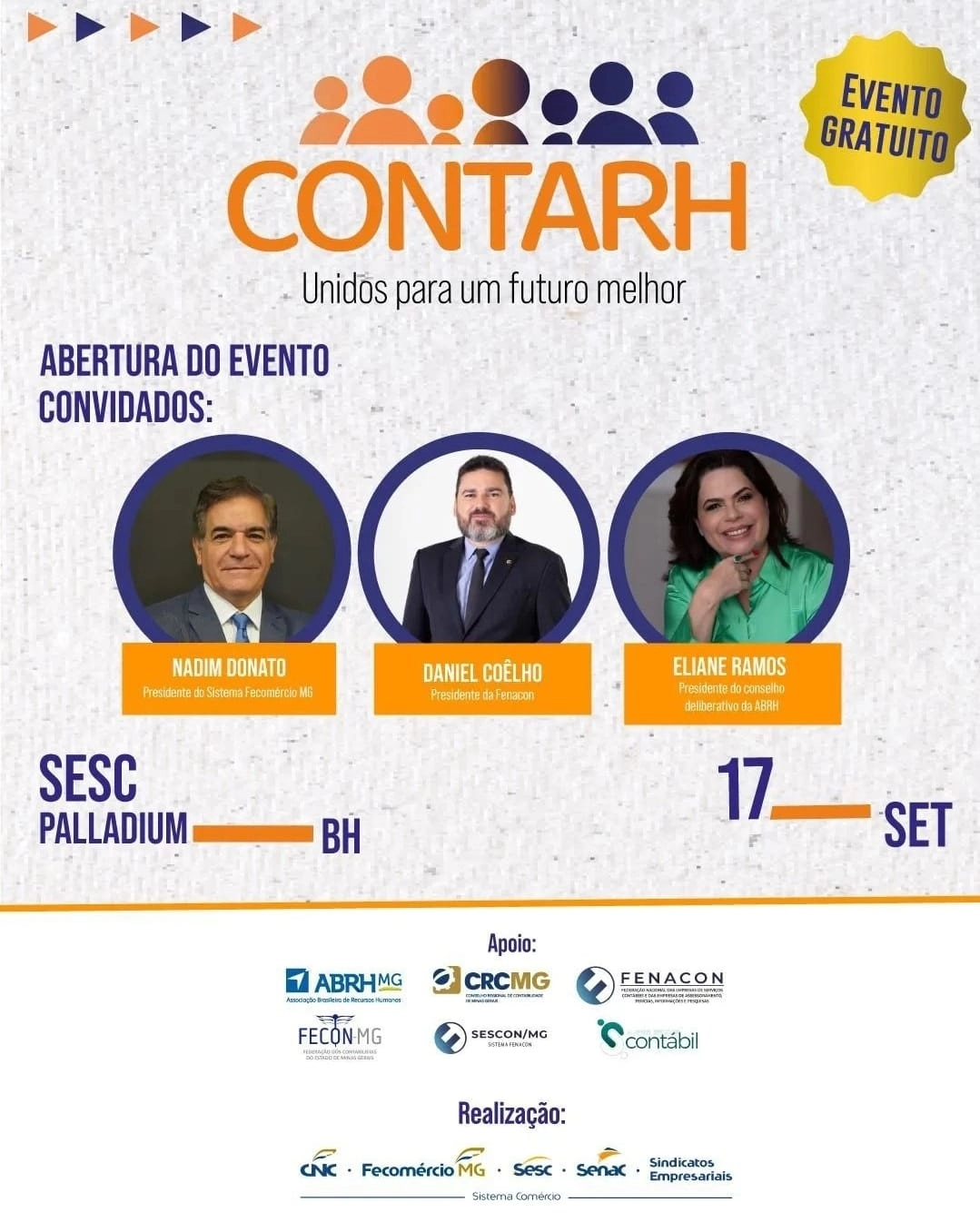 CONTARH e evento da Fecomércio MG em setembro  com   apoio  Sinescontábil/MG