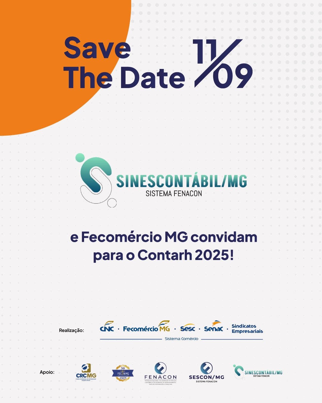 O Sinescontábil/MG, em parceria com o Sistema Fecomércio MG, Sesc e Senac, convida você para o CONTARH 2025