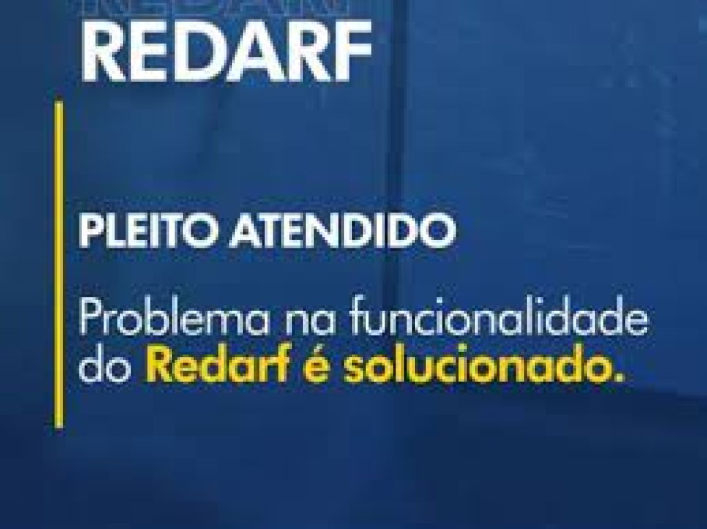 Problema na funcionalidade do Redarf é solucionado