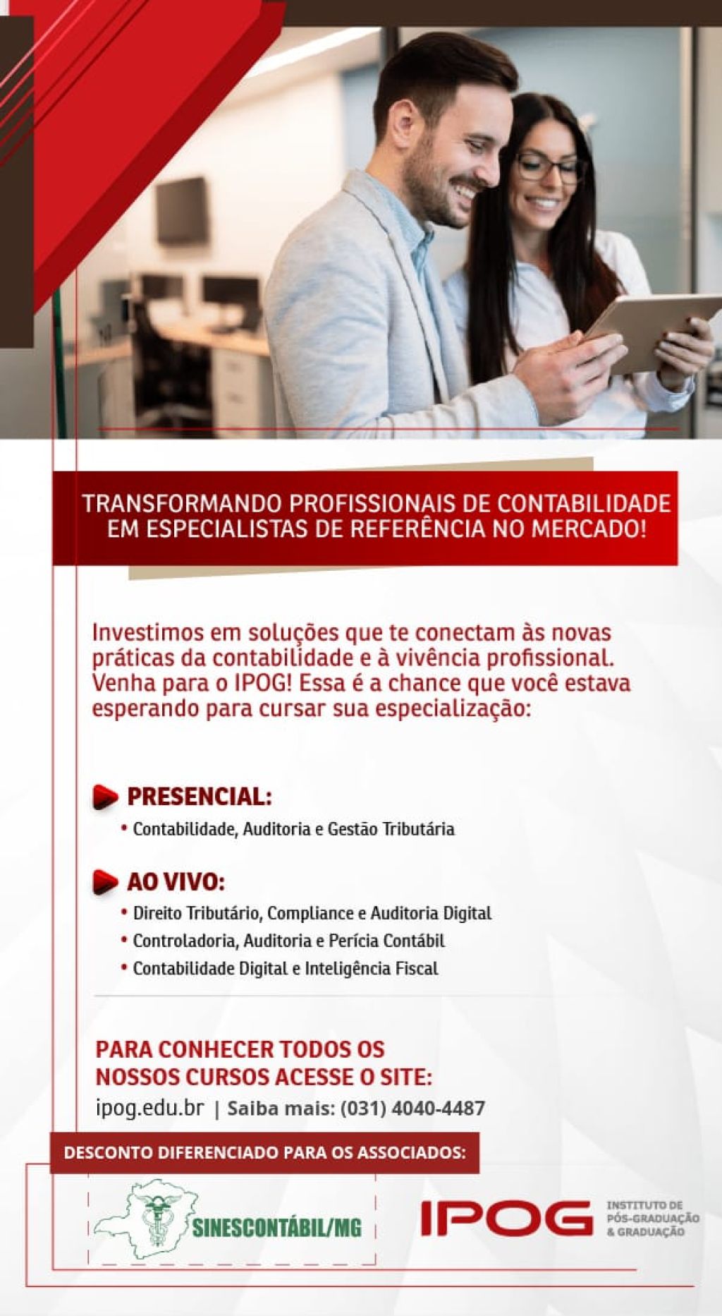 Parceria IPOG e Sinescontábil/MG | Desconto diferenciado para Associados.
